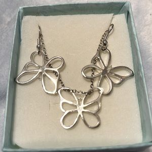 SET: butterfly earrings and pendant